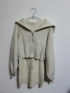 MAJESTIC LEGON ハーフZIPニットセットワンピ