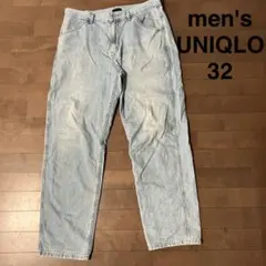 メンズ　デニム　ジーンズ　ユニクロ　32 ライトブルー　長ズボン