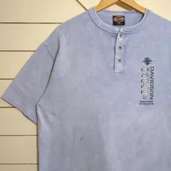 古着　90s　ハーレーダビッドソン　ヘンリーネック　Tシャツ　L　USA製