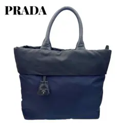 PRADA プラダ リバーシブル トートバッグ ナイロンレザー ブラックネイビーのサムネイル