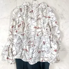 アルアバイル 25SS スケッチ ボタニカルプリント ボウタイ ブラウス