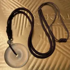 半透明のストーンネックレス　紅水晶　ホワイト　大ぶり