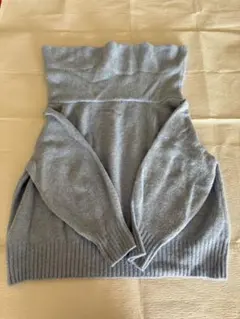 H&M オフショルダー ニット セーター ライトブルー　M