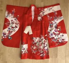 七五三 7歳用 着物(襦袢付) 四ツ身 新品 赤 熨斗目 - メルカリ