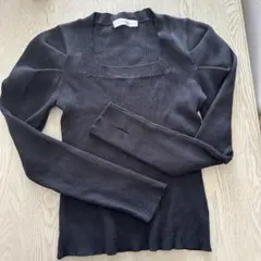 LVEU. ダークグレー リブニット