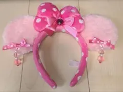 ディズニー　ミニーマウス　イヤリングカチューシャ　ピンク