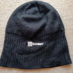 黒 ウール混紡 ニット帽