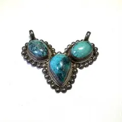 シルバー925 ターコイズ ペンダントトップ31g インディアンジュエリー風