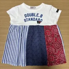 DOUBLE.B Tシャツ パッチワーク ワンピース90cmのサムネイル