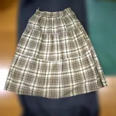チェック柄ロングスカート