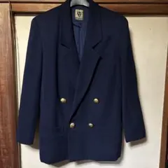 【レトロ】ANNE KLEIN金色ボタンつき紺色ジャケット