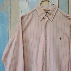 971☆ラルフローレン☆長袖ボタンダウンシャツ☆オックスフォード☆カラーポニー