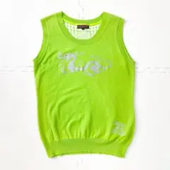 ダンスウィズドラゴン レディース ニット ベスト 3 チェック L ゴルフ