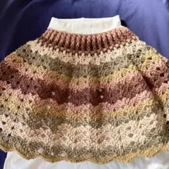 ポンチョ　抹茶ケーキ　ケープ　緑　キャメル　スヌード　マフラー　肩掛け