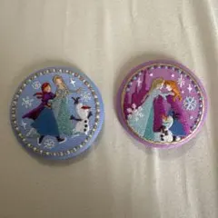 アナと雪の女王 刺繍缶バッジ 2個セット