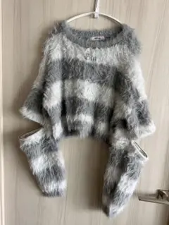 AnkRouge袖チャック ボーダーニット