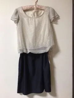 ナチュラルビューティ　ドット柄ワンピース　春夏用