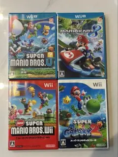 wii. wiiu ソフト4本セット マリオ まとめ売り