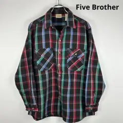 90s USA製 Five Brother ヘビネル 長袖シャツ Vintage