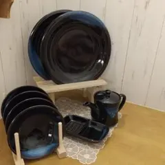 【美品】有明 天ぷら大皿と小皿セット