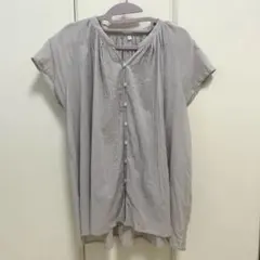 無印良品　強撚フレンチスリーブブラウス　XL