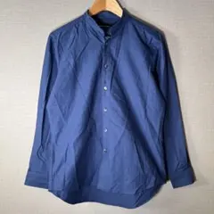 【GLR】バンドカラーシャツコットン100%ブルー(S)ユナイテッドアローズ