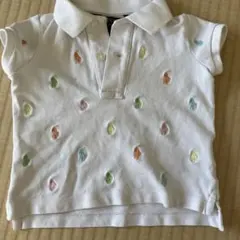 刺繍ポロシャツ 95cm未満 ホワイト