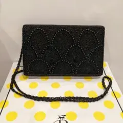 ♥vintage♥ビーズバッグ♥昭和♥レトロ♥ブラック♥黒♥バブル♥バブリー♥