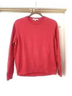 ユニクロ　綿100%ニット　ピンクレッド系　XLサイズ
