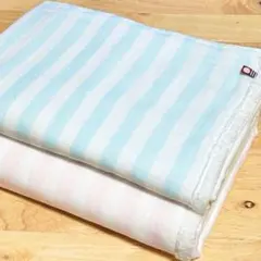 今治タオル バスタオル 2枚 タオル ボーダー ガーゼ 新品未使用
