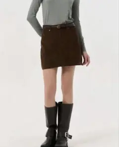 ブラウン コーデュロイ ミニスカート　タグ付き