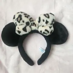 ディズニー　ヒョウ柄　リボン カチューシャ　ミニー　レオパード