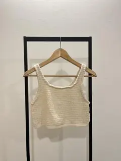 アイボリー ニットビスチェ:LOWRYS FARM