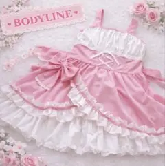 BODYLINE ボディライン ロリータJSKピンクフリルリボン甘ロリワンピース