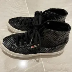 SUPERGA スペルガ エナメル ハイカットスニーカー 黒　23.5cmのサムネイル