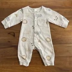 【cottoli】アニマル柄　ベビー　長袖　ロンパース 60-70cm