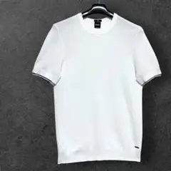 HUGO BOSS Tシャツ サマーニット ロゴ コットン 半袖 ホワイト Lのサムネイル