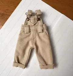 ねんどろいど服　オビツ11服　ドール服　パンツオーバーオール　ベージュ