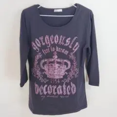 RELACHE Tシャツ 七分丈 ブラック 王冠 冠