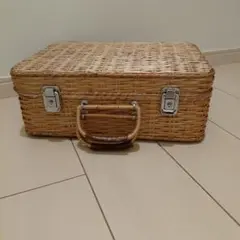 ラタン　藤　トランク　ピクニックバスケット
