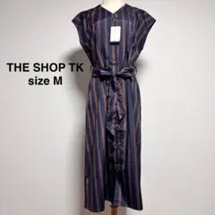 【新品】THE SHOP TK ストライプ シャツワンピース M