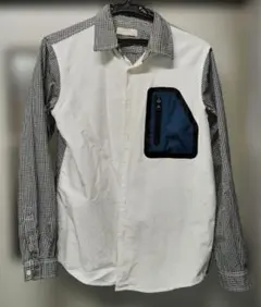 BROWNIE チェック柄シャツ ジッパーポケット付き