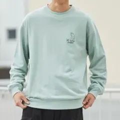 Ryo Kaneyasuコーエンベアプリント裏毛クルーネックスウェット　Mミント