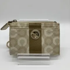 コーチ 小銭入れ コインケース 財布 オプアート ゴールド COACH