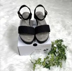 美品 ヌーボ ジュート巻き サンダル 黒×薄灰 Hawkinsのサムネイル