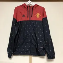 美品　adidasマンチェスターユナイテッドナイロンジャケット　サイズL 赤／黒