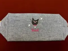 黒猫刺繍デニムポーチ