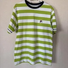 FILA 緑と白のストライプ Tシャツ 半袖