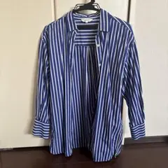 PLST ストライプ柄 長袖シャツ ブルー ホワイトのサムネイル
