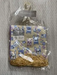 忘れな草とフレンチブル　ハンカチ　今治　タオル　フレンチブルドッグ　フレブルのサムネイル